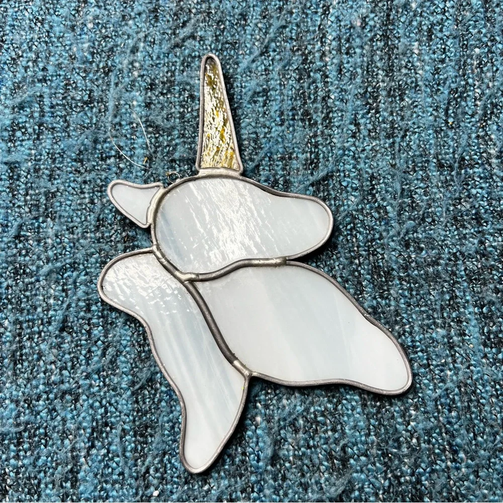 Stained Glass Unicorn Head Hanging Ornament Sun Catcher 7